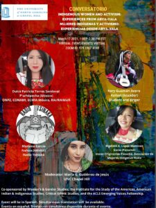Flyer for indigenous women and activism: experiences from abya-yala